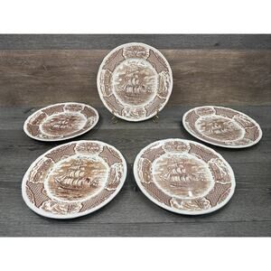 Meakin Fair Winds The Friendship of Salem 10 1/2" Dinner Plates~Set Of 5